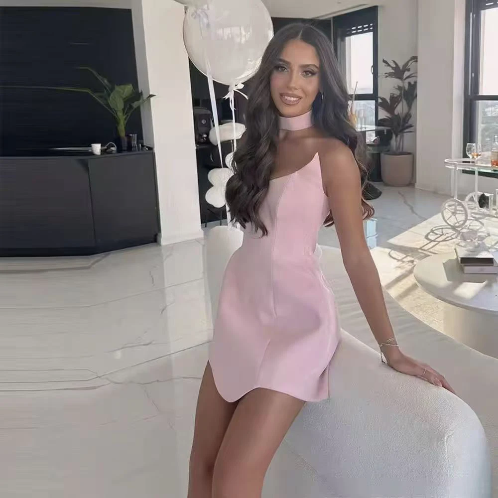 Pink Mini Prom Dres…