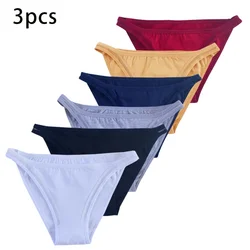 3pcs Women Panties Girl Sexy Underwear Student Cute Solid Color low-Rise Waist Briefs Female Soft Cotton Women's Underpants