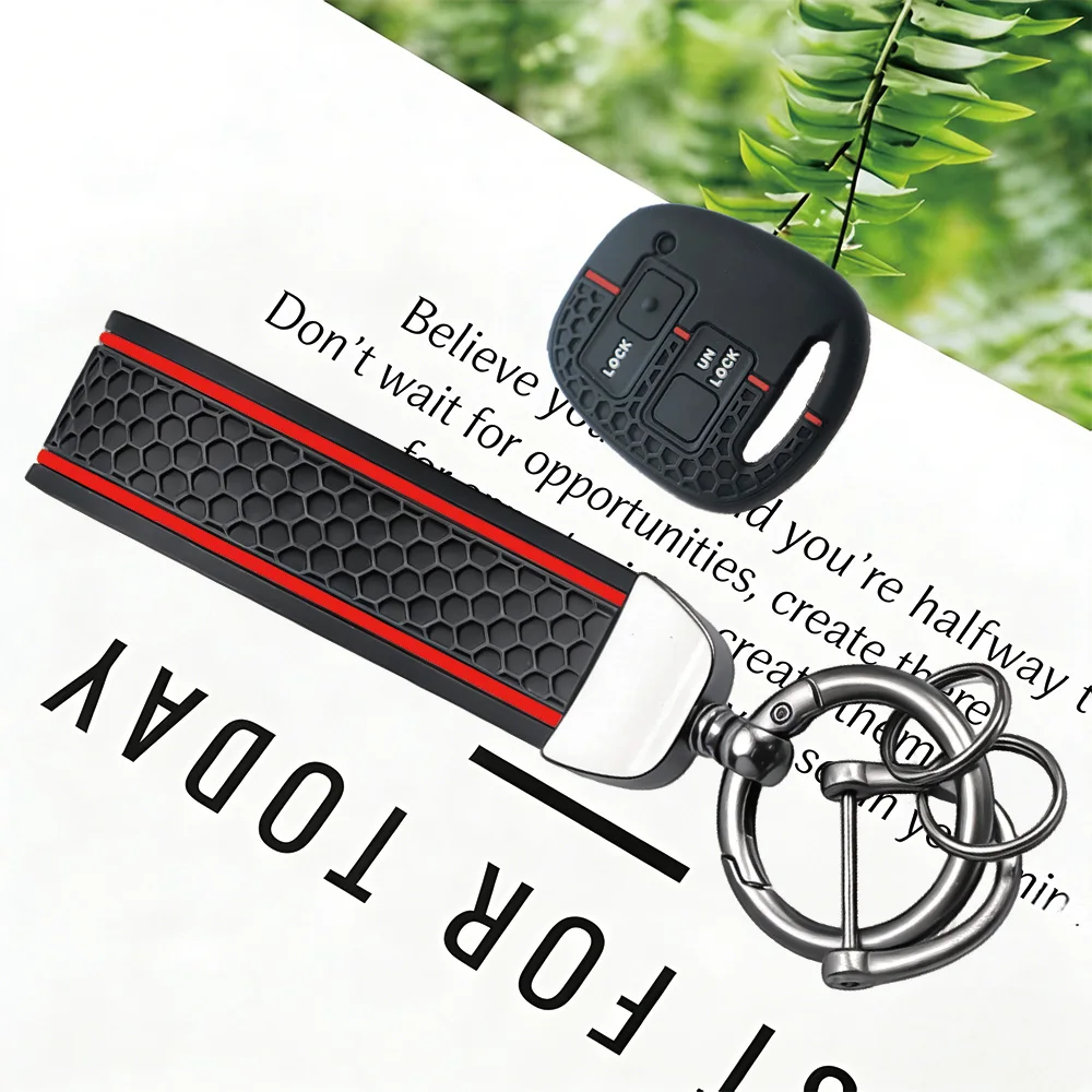Grip Honeycomb Silicone Key Guard With Keychain for Toyota FJ Cruiser Yaris Echo Lexus ES GS LS IS RX SC LX RX400h
