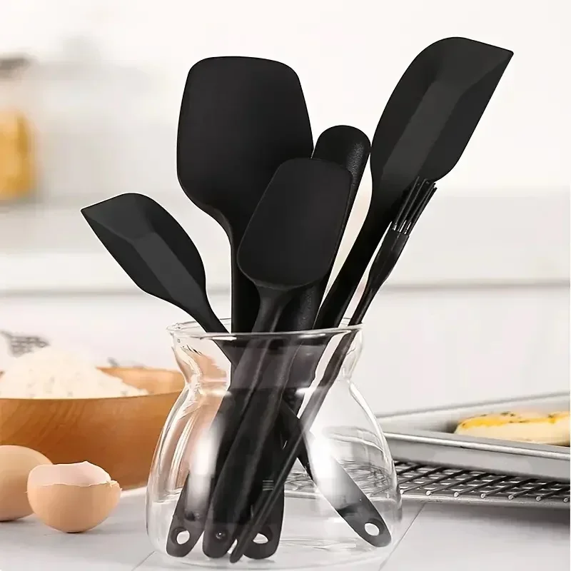 6 Pieces Silicone Spatula Set Food Grade Non Stick Heat Resistant Spatulas Turner for Cooking Baking Mixing Baking Tools