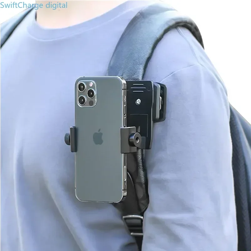 

Backpack anti slip strap, iPhone 15 Pro Max phone adjustable stand, Samsung, outdoor live video support, clip