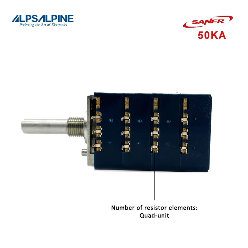 ALPS 50KAx4 RK27 Series Rotary Potentiometer Quad-unit Slotted