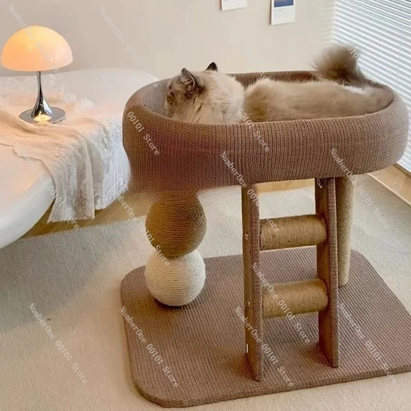 Four-Season Wear-Resistant Cat Nest, Integrated Cat Climbing Frame, Cat Shelf Not Toy, Small Claw Post, Floor Covering