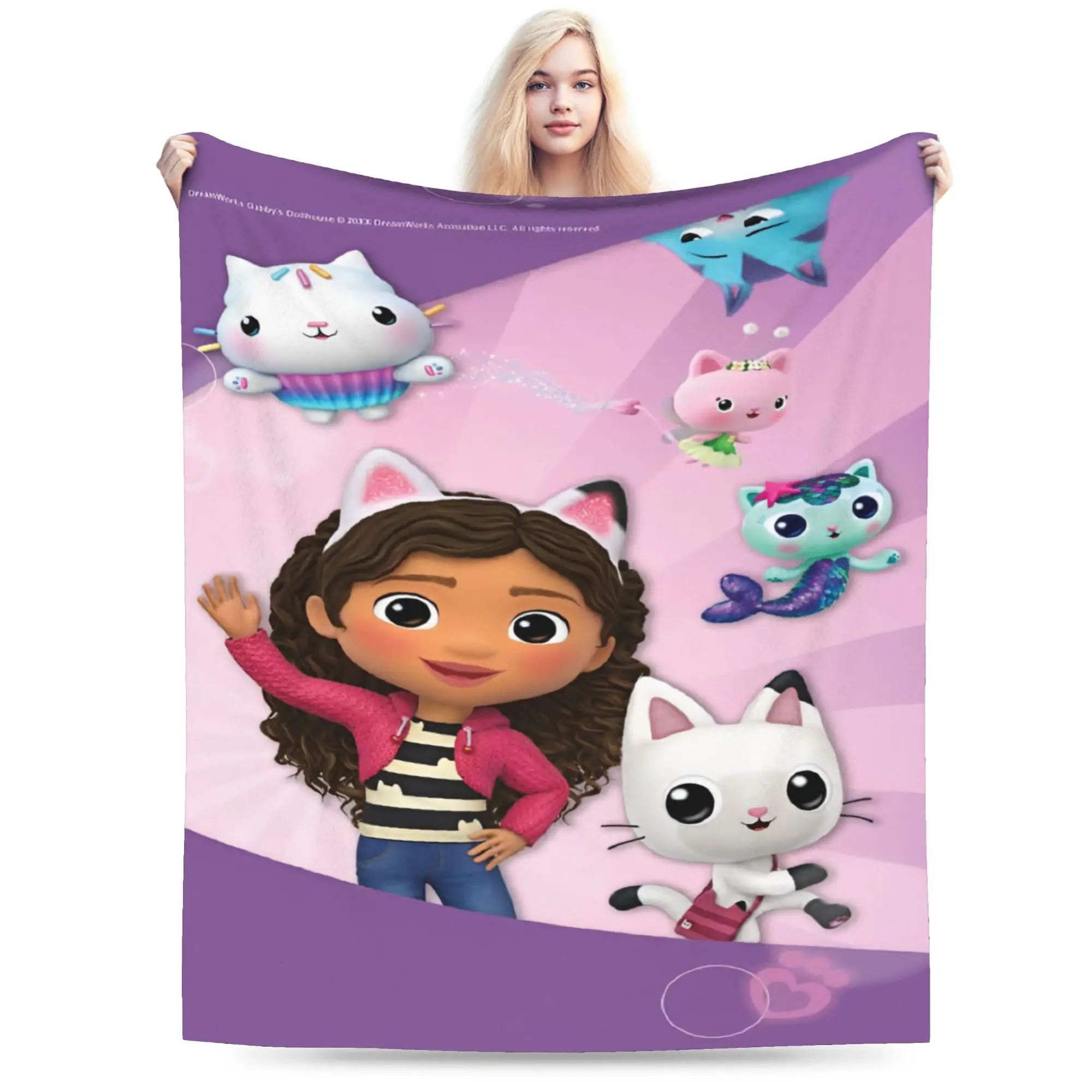 Gabbysed dollhouses Flannel Blanket Winter  Warm Bedding Throws for Boy Girl Couch Bed Graphic Bedspread Sofa Bed Cover