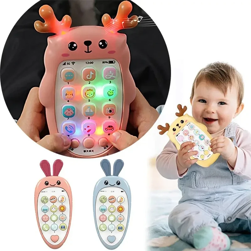 Cartoon Music Sound Baby%*&^@ Giocattolo per telefono con * Massaggiagengive Cervo/Giraffa @Style Music__ Giocattolo vocale multifunzionale mobile per bambini? ?