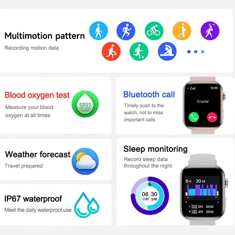 New Women Multi-Functional Smart Watch Bluetooth Call Equipped with Health Monitoring NFC IP67 GPS Motion Tracking Smartwatchesa