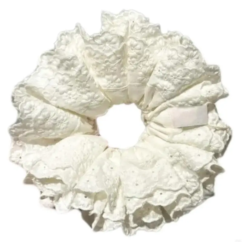 

39BC Четырехслойная кружевная резинка для волос Элегантная резинка для волос с кружевной отделкой для девочек-подростков