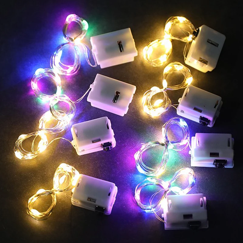 ไฟ LED Fairy ปุ่มแบตเตอรี่ Light String คริสต์มาสงานแต่งงานปีใหม่ห้องนอนห้องนั่งเล่นตกแต่งสวน Garland