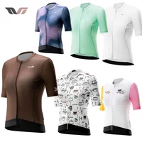 ROCKBROS TVI Manga corta de camiseta de ciclismo para mujer primavera-verano camiseta de bicicleta elástica y transpirable ropa de ciclismo para mujeres