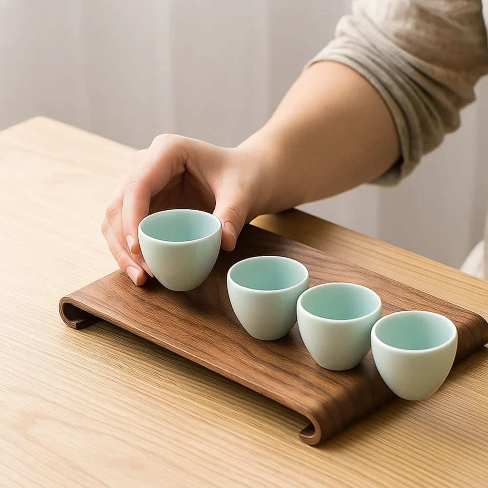 

Simple Rectangular Walnut Tea Tray Black Walnut Vintage Coffee Table Tray Sturdy Desktop Display Rack Office