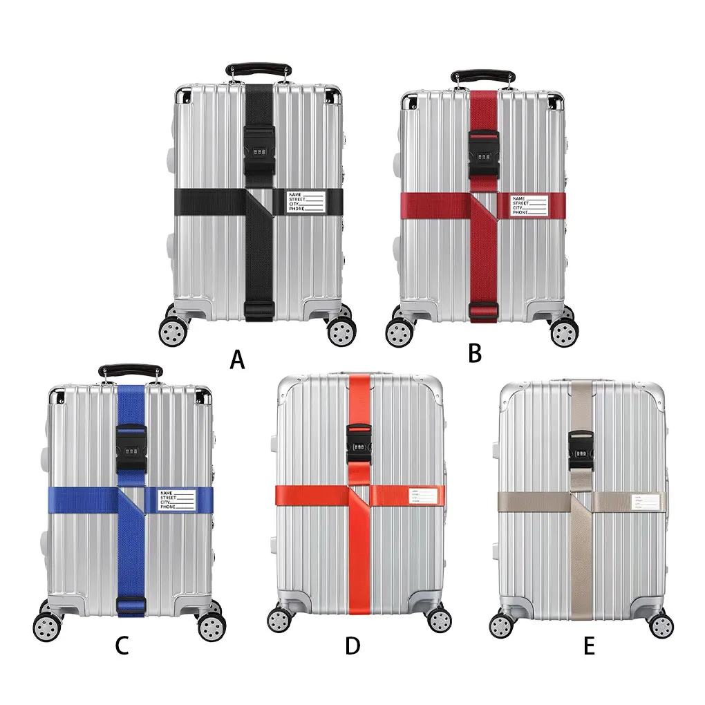 Personalised Suitcase Straps Cross Prevents Violent Damage Quick Identification Luggage Straps orange lock