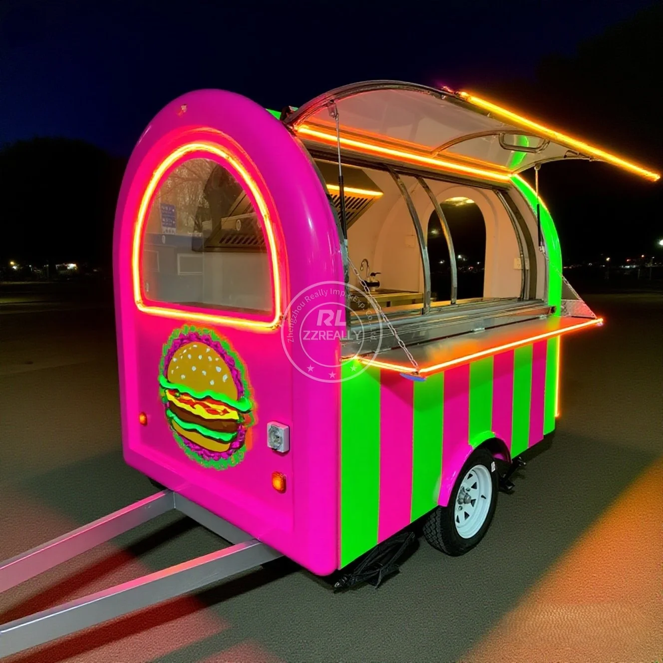 

High Quality Mobile Ice Cream BBQ Cart Food Cart Outdoor Fast Truck Food Trailer Stainless Steel Customization