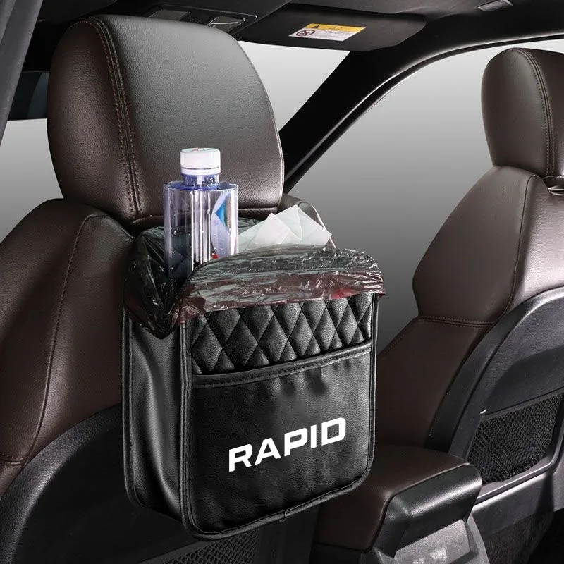 Bolsa de almacenamiento impermeable para asiento trasero de coche, bolsa de bolsillo para teléfono, accesorios portátiles para coche, Skoda Rapid