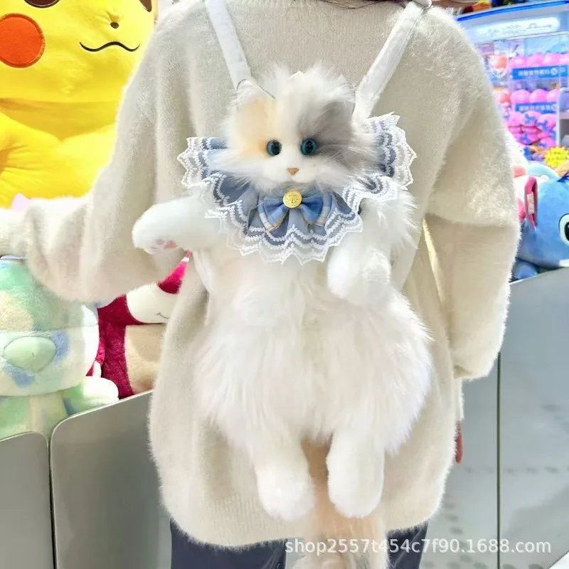 Simulated Cat Doll Doll Plush Toy Puppet Cat Backpack Birthday Gift