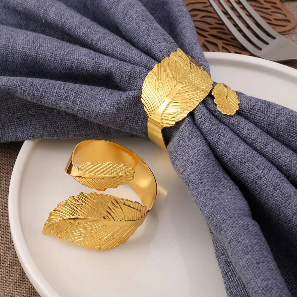 Plating Alloy Napkin Rings Classic Napkin Holders Elegant Maple Leaf Napkin Rings for Wedding Dinner Party Decor Gold Silver