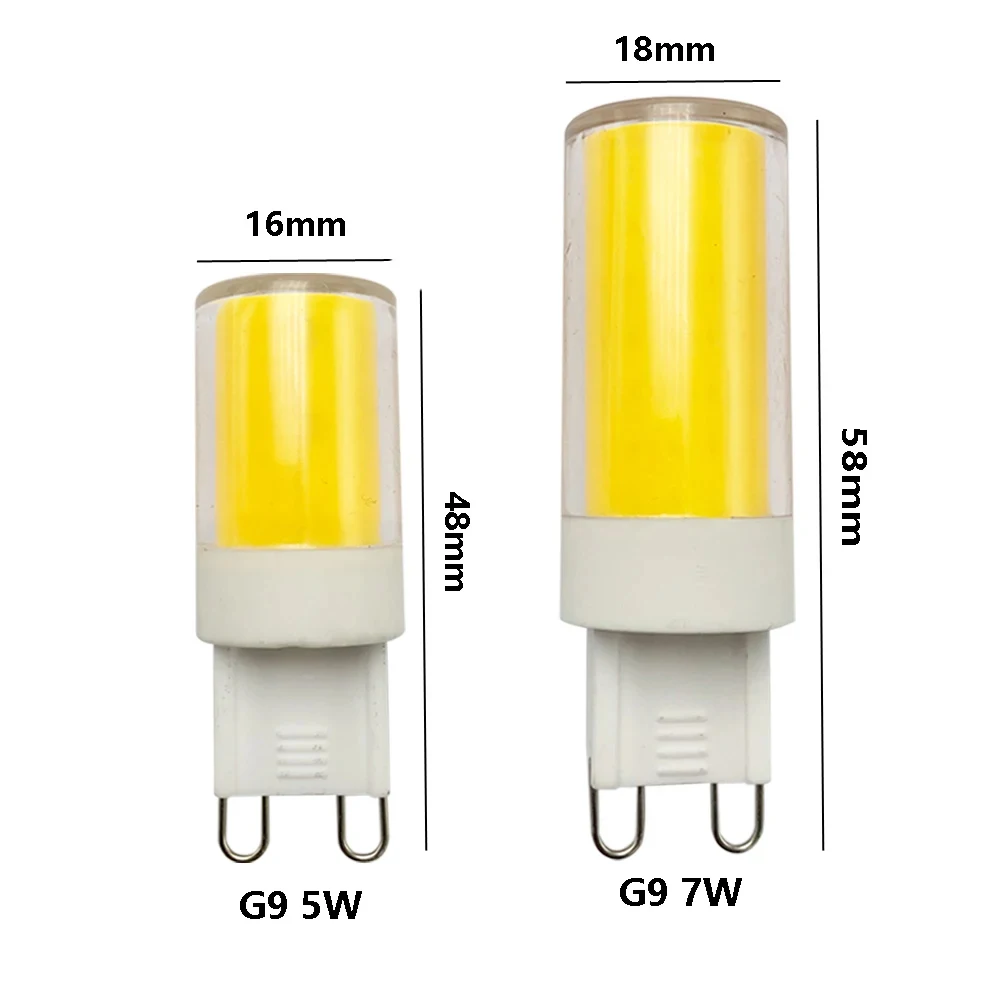 Dimmable G9 LED COB Corn Bulb AC 110V-130V 5W 7W LED Corn Light Cool/Warm White Deep Dimming No Flciker LED Lamp