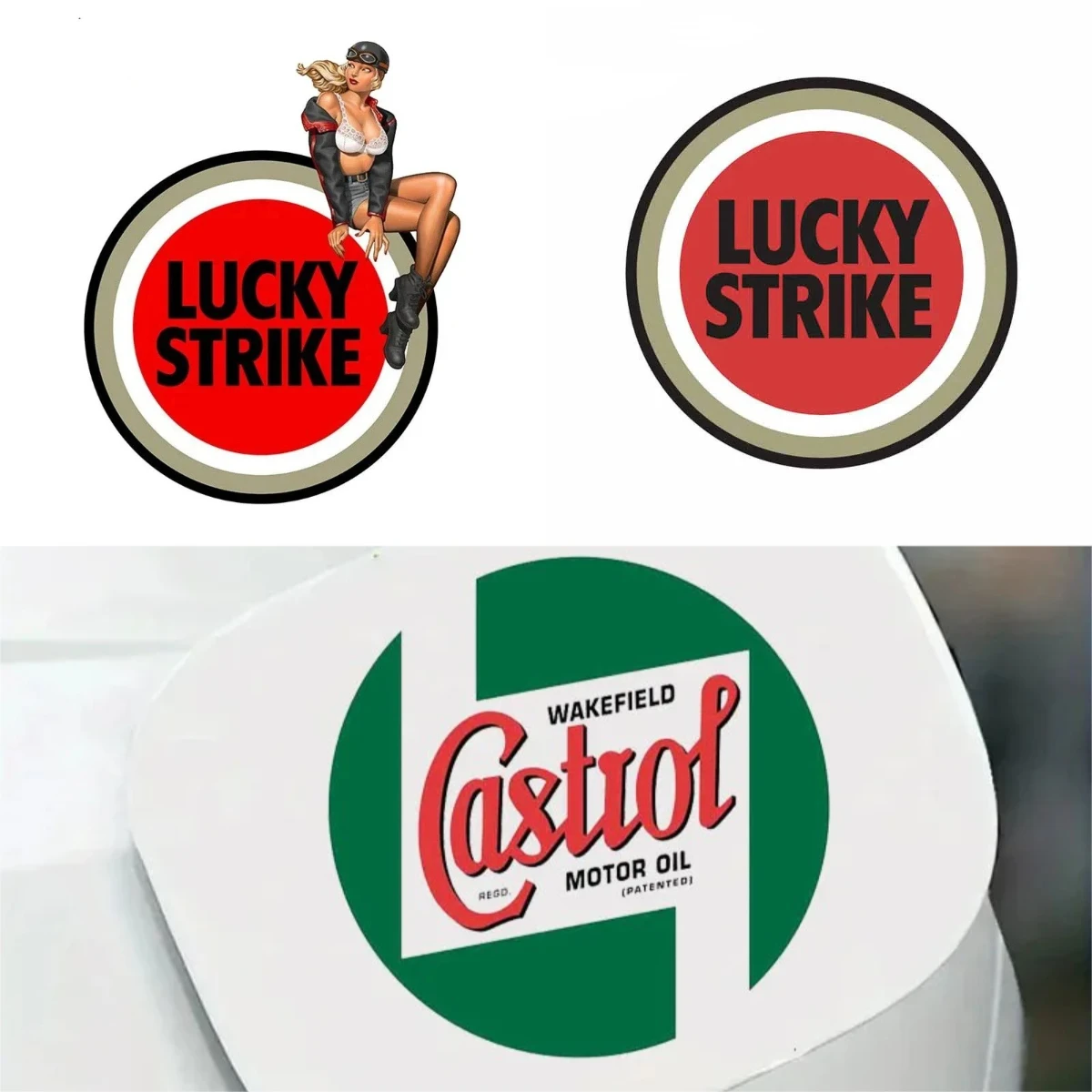 Retro Vinyl Car Stickers - Lucky Strike Design for Truck/SUV/Car Rear Windshield Bumper - Waterproof Windshield Decor