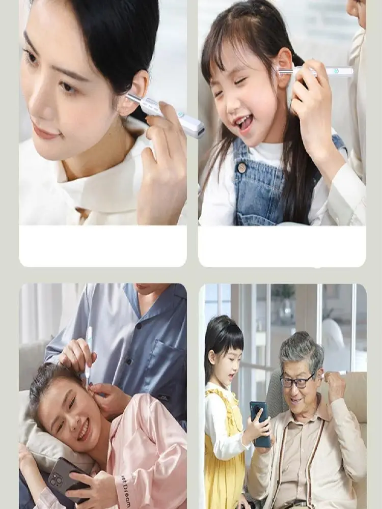 Nettoyeur d'oreille visuel intelligent, caméra HD WiFi sans fil, Otoscope sans fil, lumières LED, chargement USB, outils d'élimination du cérumen, nettoyage des oreilles