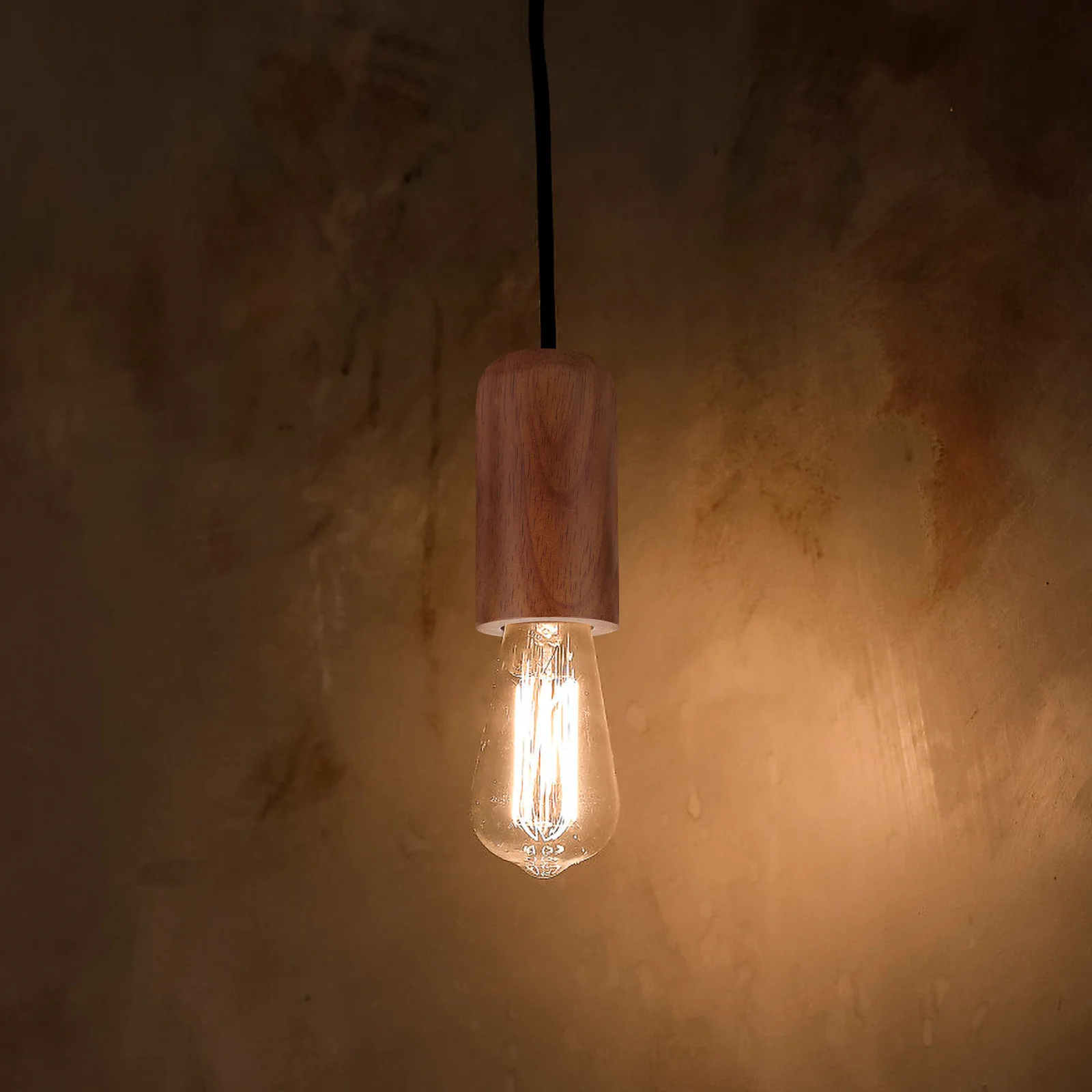 

Solid Wood E27 Lamp Holder Cup Handmade Natural DIY Light Base for Pendant Ceiling Table Lamp Decoration Modern Retro Socket