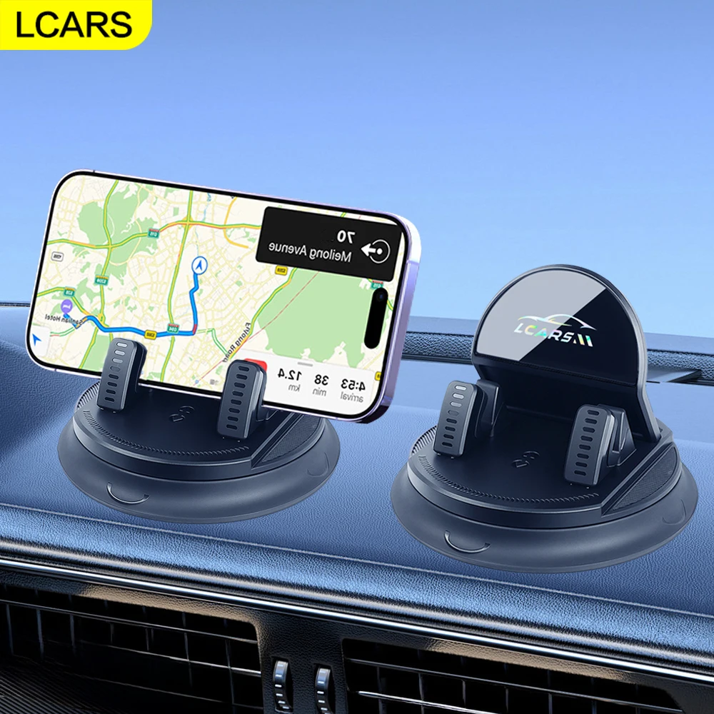 

Adjustable Auto Phone Mount for Dashboard with Strong Suction Cup Multi Angle Rotation Support All Car Models Navigation