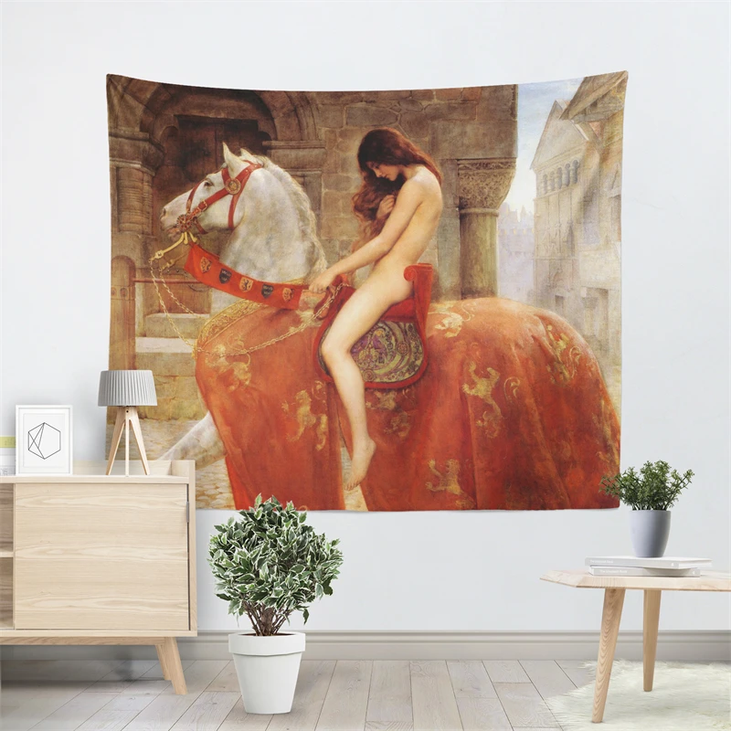 Aertemisi Lady Godiva نسيج الجدار الشنق الفن لغرفة النوم غرفة المعيشة ديكور كلية النوم حفلة خلفية المنزل