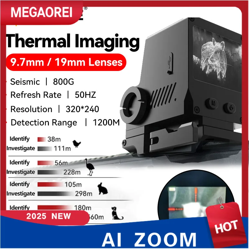

Тепловизор с разрешением 320*256, линзы 9,7 мм/19 мм, инфракрасная тепловизионная камера для измерения температуры на открытом воздухе