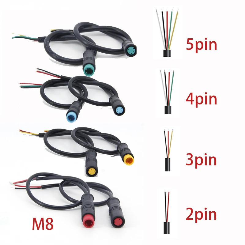 

2/3/4/5Pin Male Female Cable Ebike Display Cable Connector Wire For Electric Scooter Sensor Electric Bicycle Butt Joint Plug