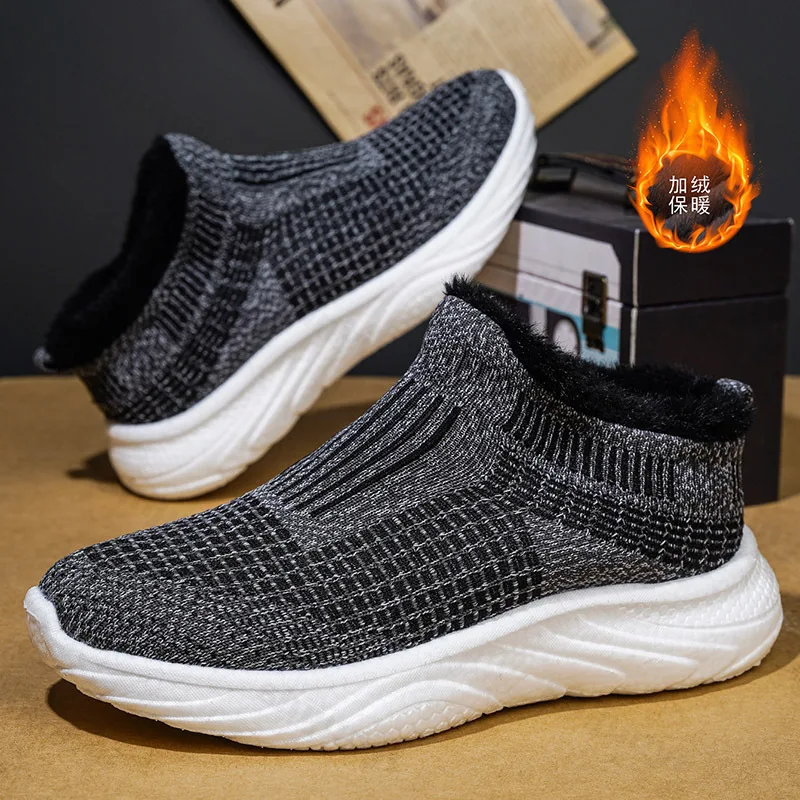 

Мужские ботильоны 2025 г., модные зимние нескользящие морозостойкие теплые плюшевые зимние ботинки, мужские хлопковые ботинки, дизайнерские рабочие ботинки Botas Para Hombre