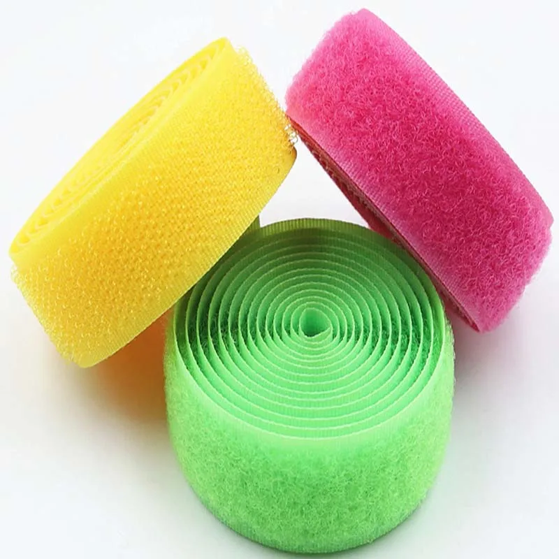 2Meters 20mm Colorful Hook and Loop Strap Non-Adhesive Hook and Loop Fastener Tape for DIY Clothing Sewing Craft Accessories