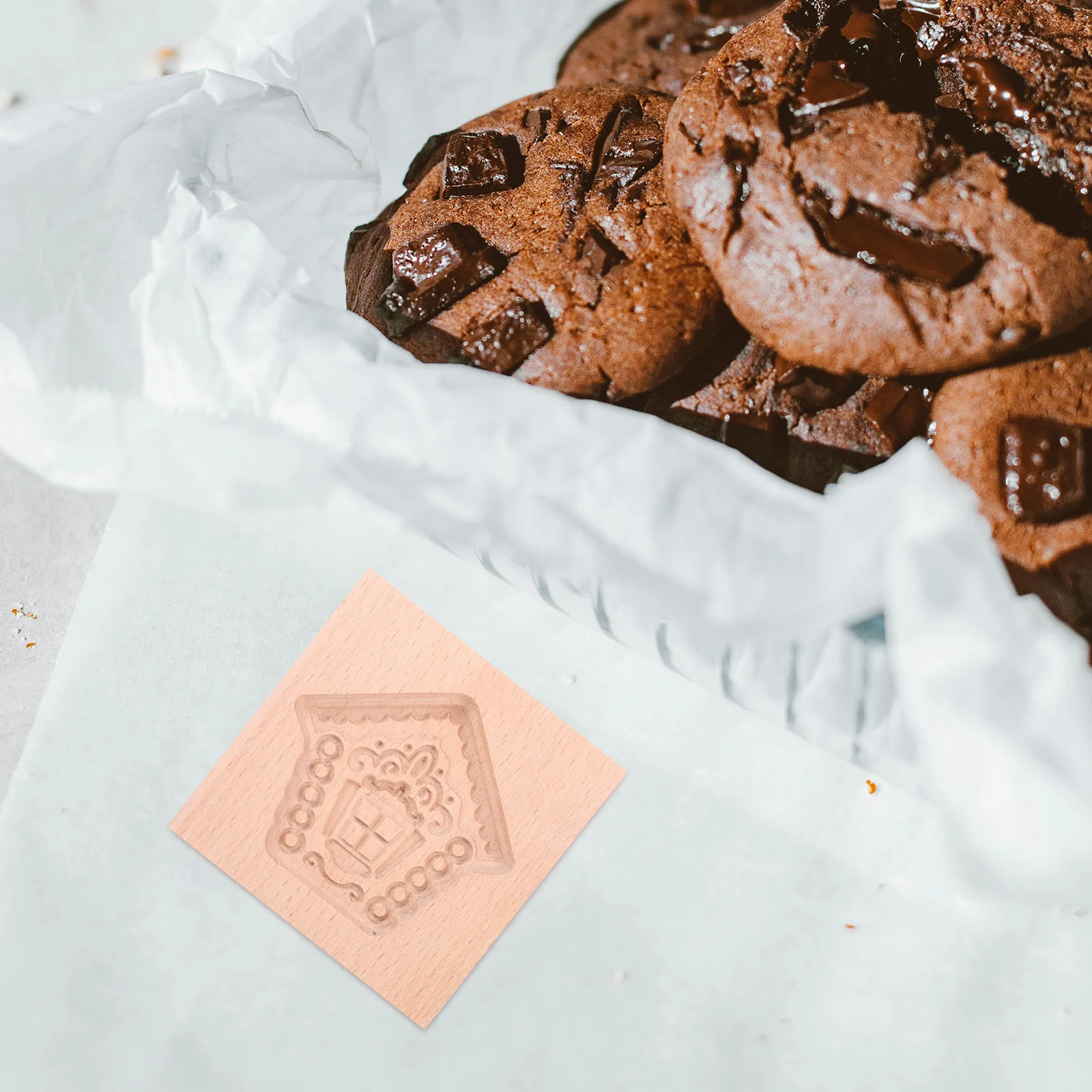 Stampo per timbri per biscotti fai-da-te Stampi per goffratura natalizia per le vacanze da cucina per cuocere taglierina in legno