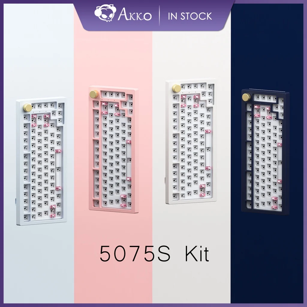 New!!! 5075S Kit DIY for Custom RGB Backlit 5-Pin Hotswap Mechanical Gaming Keyboard 75% Layout with Knob Barebone Keyboard