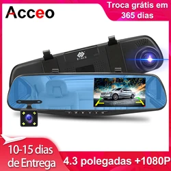 ACCO 4.3-inch Dash Camera FHD 1080P Wide-angle Front Camera Automatic Registrar Supports Rearview Mirror Camera In Car Camera