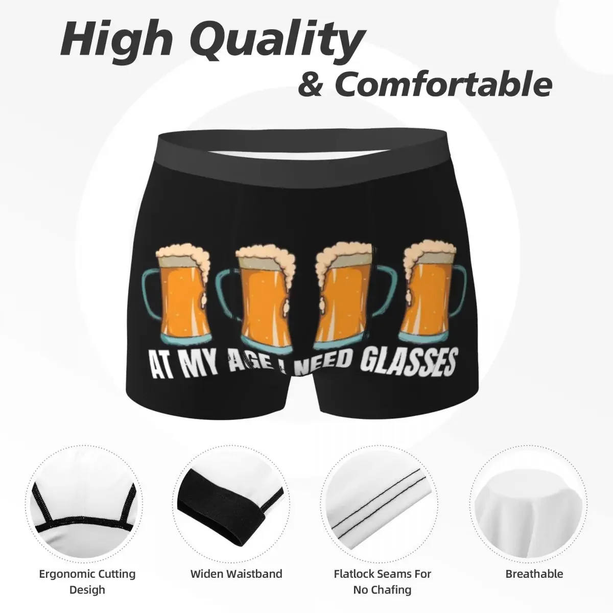 Boxer Underpants Shorts Beer Lovers Panties Men Breathable Underwear for Homme Man Boyfriend Gifts