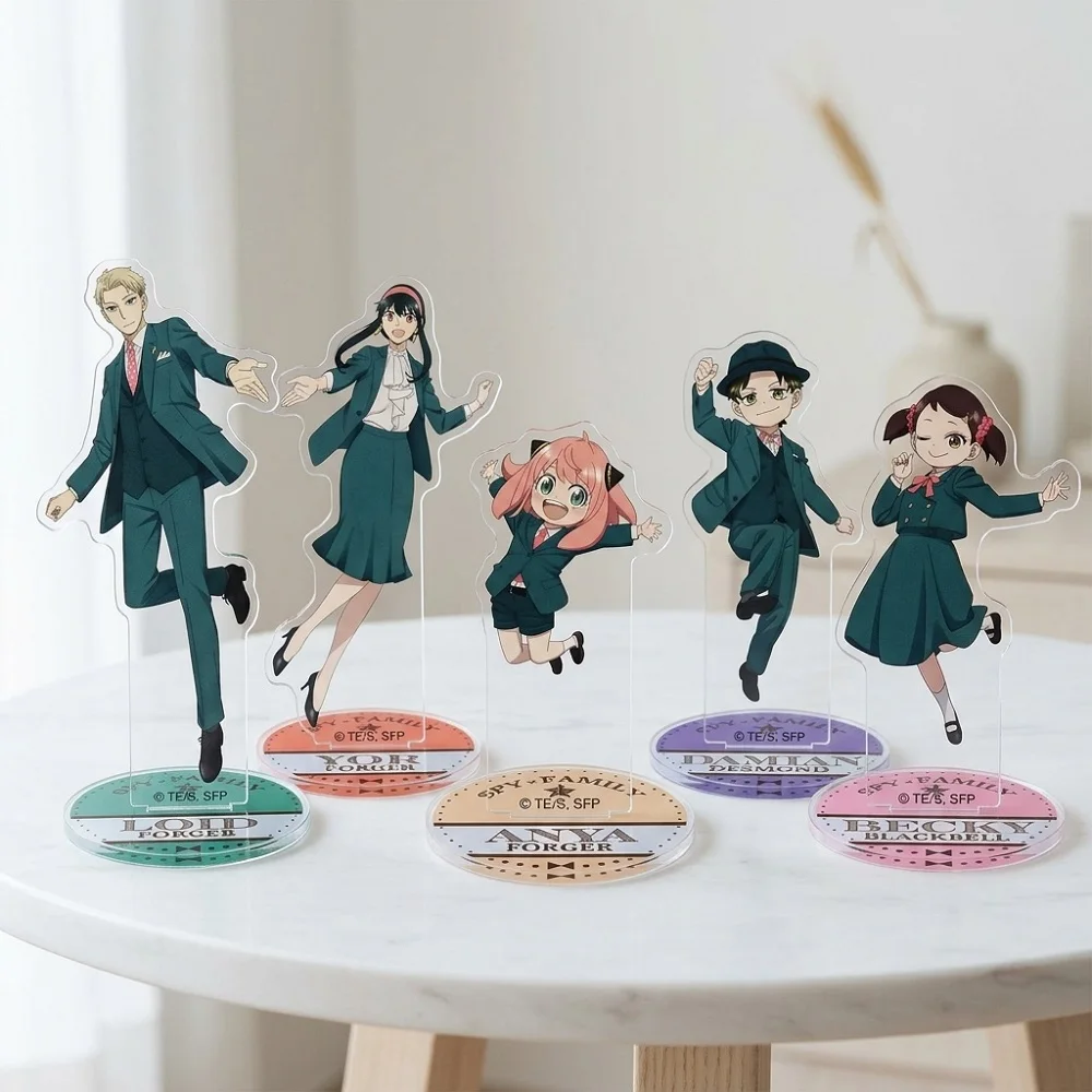 Cute Anime SPYxFAMILY Acrylic Standee Anya Forger Uniform Figure Kawaii Keychain15cm Mini Christmas Birthday Gift