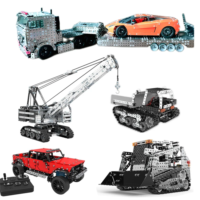 Alloy RC Crawler Excavation Model City Construction Engineering Remote Control Forklift Nut Assembly Children Toy Boy Gift