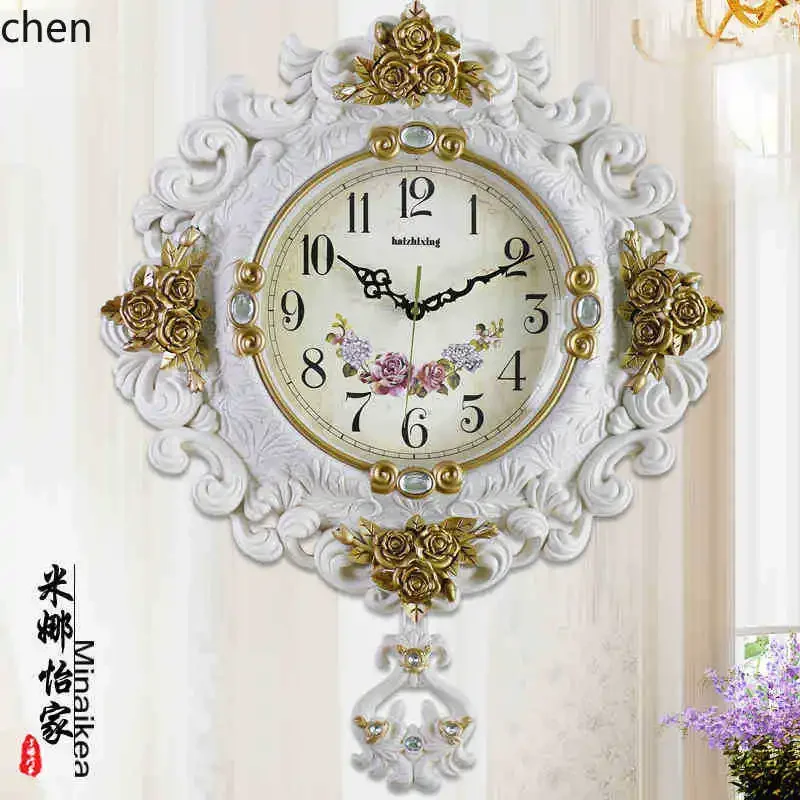 

retro pastoral wall modern living room wall casual creative quartz clock