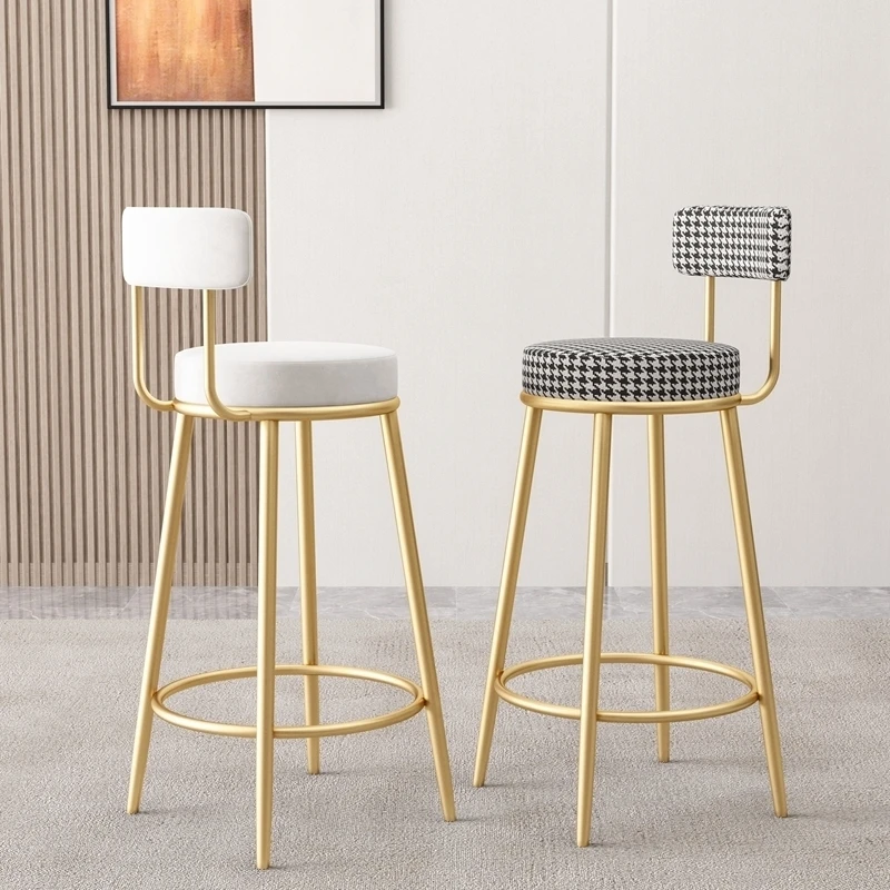 

High Quality Modern Bar Stool Metal Luxury Beautiful Nordic Bar Chairs Living Room Confort Taburetes De Bar Home Furniture