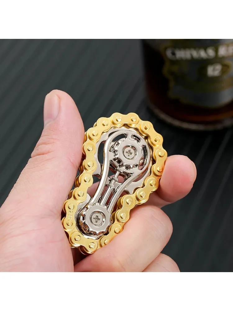 AliExpress NONE Sprockets Flywheel Fingertip Gyro Fidget Spinner Antistress Anxiety Metal Bike Chains EDC Spinner Fidget Toys For Adult Kids