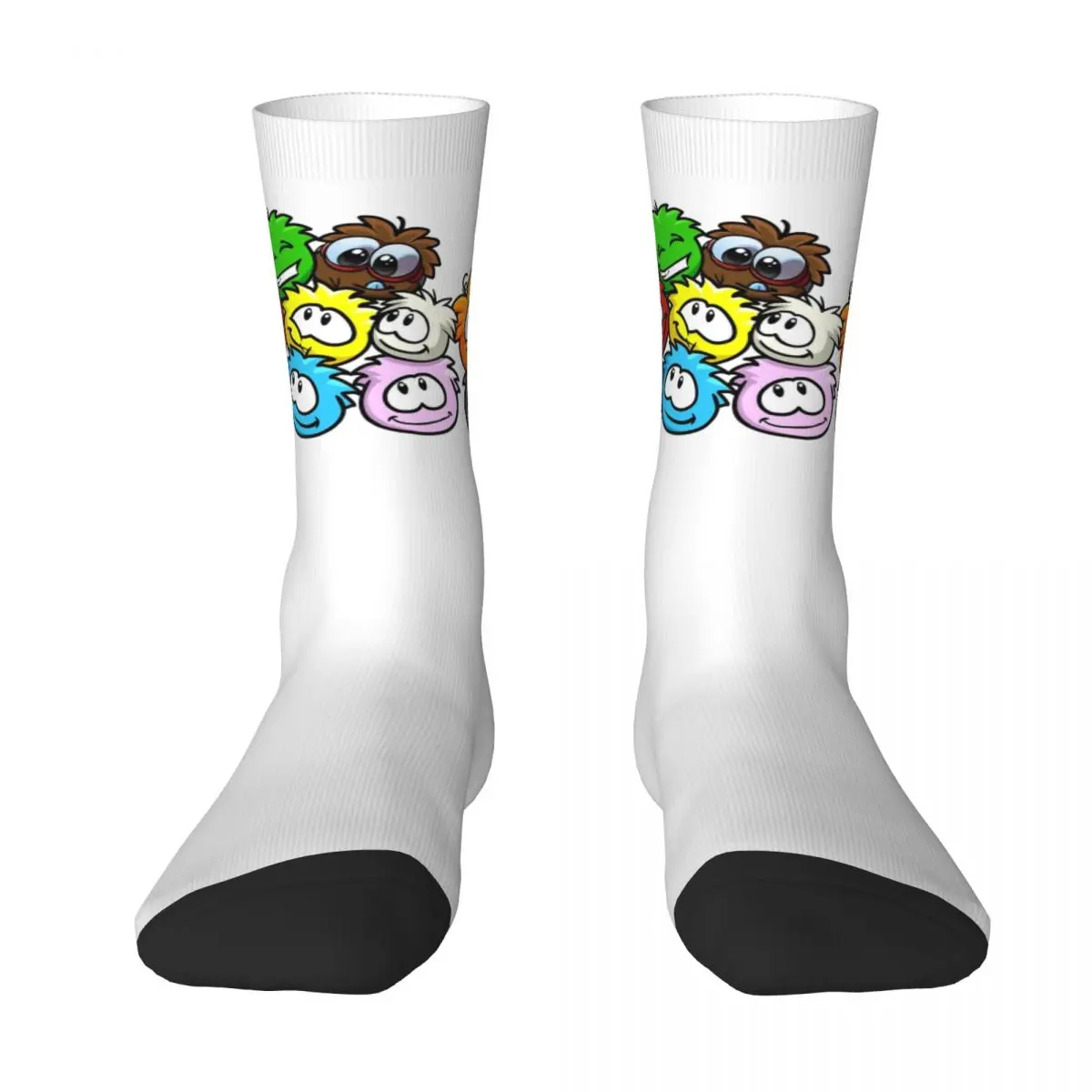 Puffle Club Penguin Socks Fashion Stockings Unisex Men Medium Soft Cycling Socks Winter Graphic Non Slip Socks