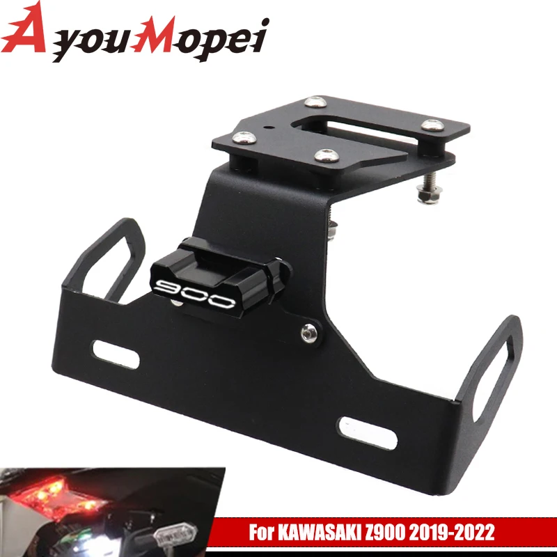 

For KAWASAKI Z900 2017-2023 Z 900 Rear Fender Registration Bracket License Plate Holder Frame Tail Tidy with LED light