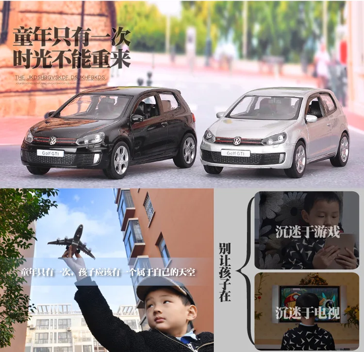 1:36 Volkswagens Golf 6 GTIรถDiecastsรุ่นMiniatureของเล่นดึงกลับรถสําหรับของขวัญเด็ก