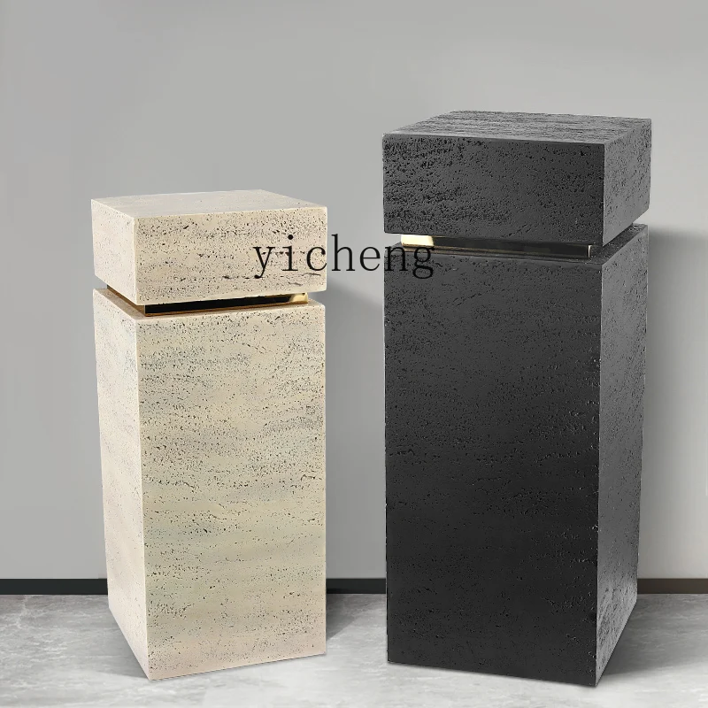 

BJ marble pedestal sculpture table, floor-to-ceiling entrance display table next to the TV cabinet in the living room