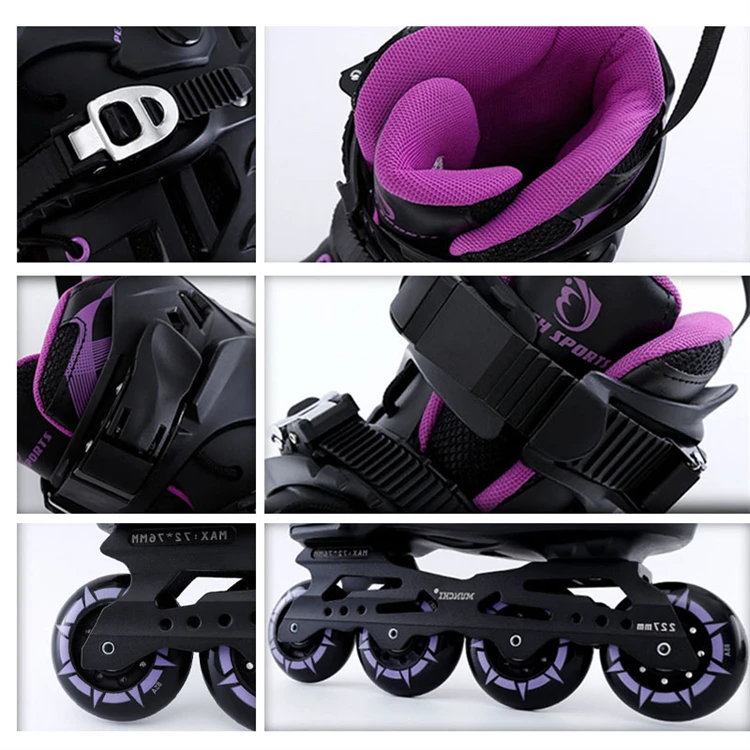 2024 Roller Skating Shoes Portable Exercise Roller Skates 4 Wheels Purple Roller Inline Skate Outdoor Reaction Equipment