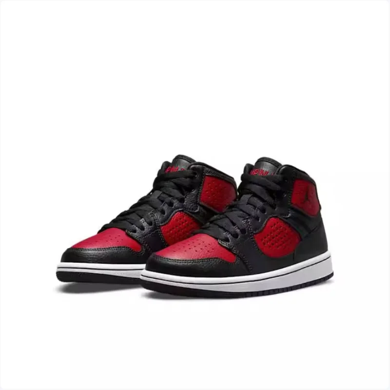 

Nike Exquisite Support, износостойкие и грязеотталкивающие уличные женские кроссовки в студенческом стиле, новые кожаные удобные повседневные повседневные туфли для скейтбординга со средним верхом, Jordan Access Gs Модные универсальные повседневные туфли 