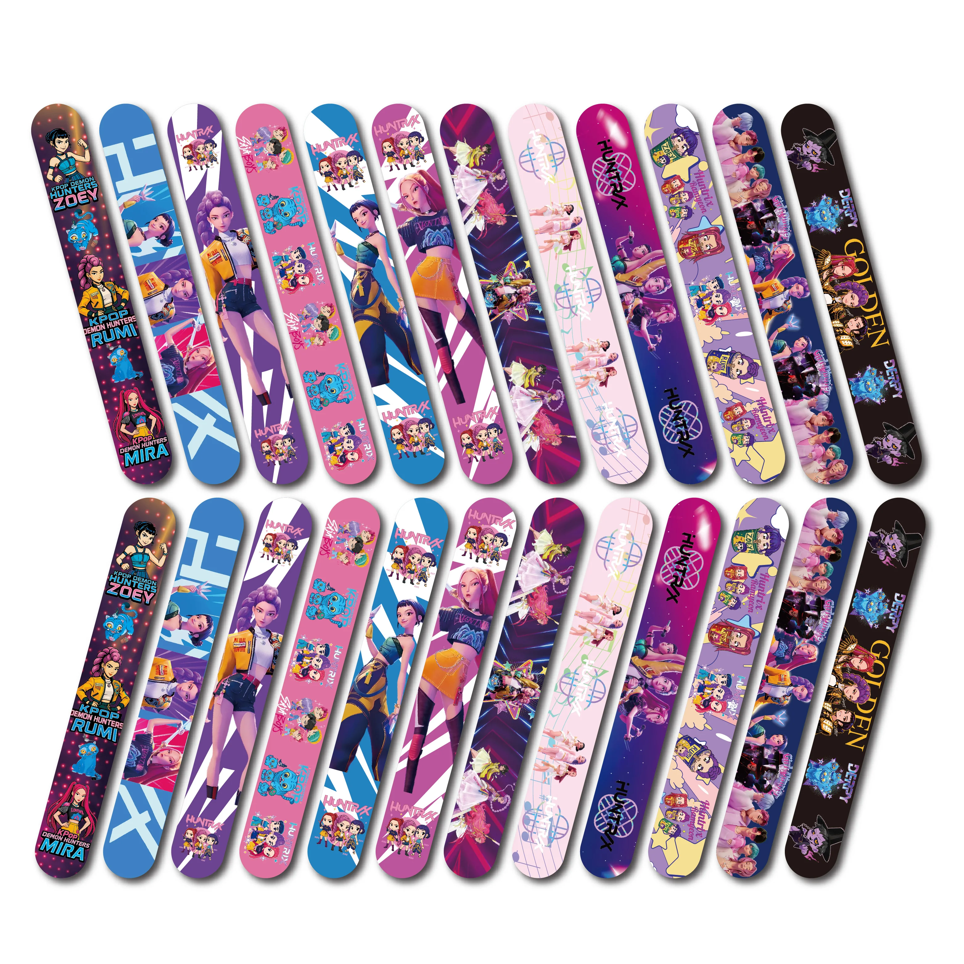Kpop Demon Hunte Slap Bracelets Birthday Party Decoration Kpop Anime Snap Bracelet Wrisrtband for Party Favors Gift School Prize - Image 2