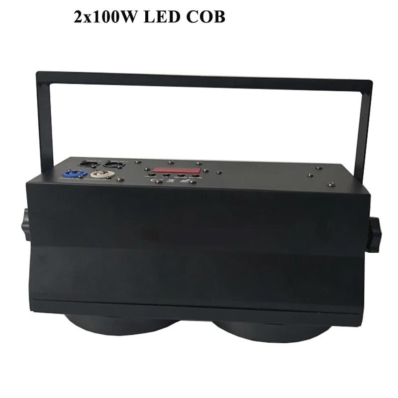 4 buah COB LED 2x100W lampu DMX 2 mata COB lampu Blinder opsional kontrol LED secara terpisah untuk konser Disco flycase