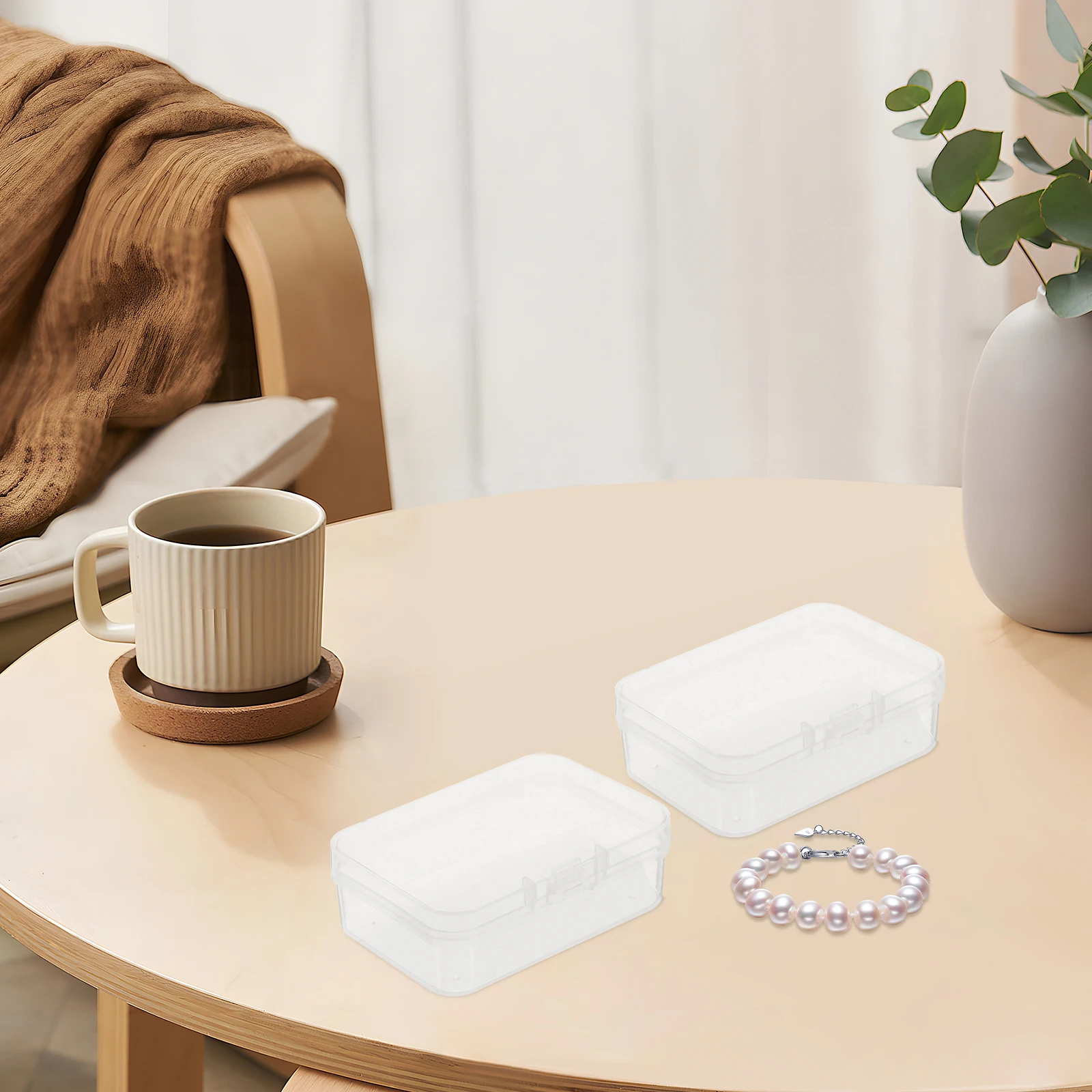 10pcs Plastic Box Small Packaging Boxes Transparent Container Lid 6 5x4 5x2 CM PP Material Storage Beads Organizer