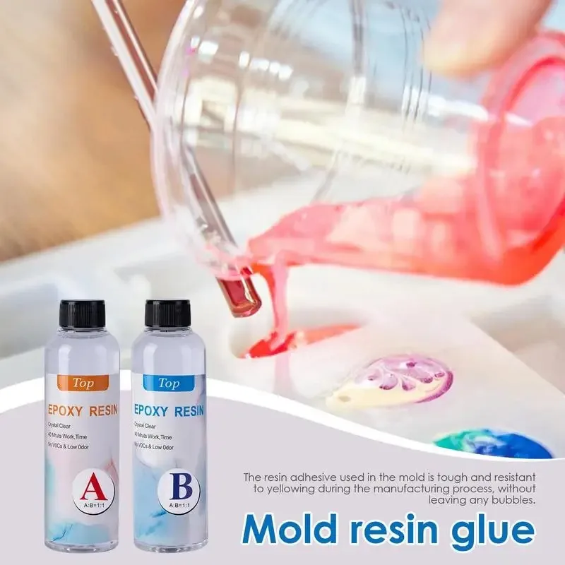 Crystal Clear Resin Epoxy Quick Dry Ultra violet Clear Coating Resin Epoxy AB Glue Home School Artists Crafts Accessories