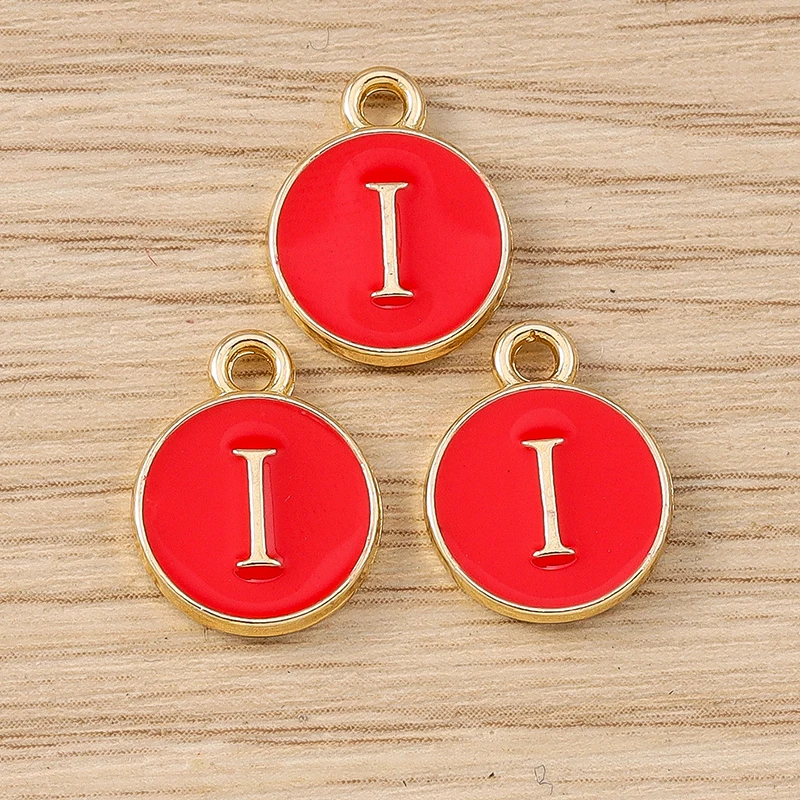 10 Stück 11x14mm Niedliche Emaille-Buchstabenanhänger A-Z für Schmuckherstellung, Ohrringe, Anhänger, Halsketten, DIY-Bastelbedarf – Detail 11