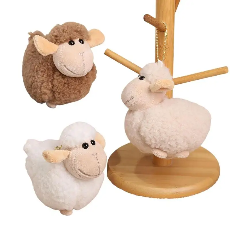 Weicher, flauschiger Schaf-Plüsch-Anhänger, bezauberndes Aussehen, sanfte Haptik, tolle Taschendekoration, Geschenk für Kinder und Freunde. – Detail 6